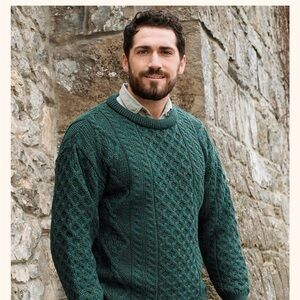 Authentic Men's Aran Crewneck Sweater